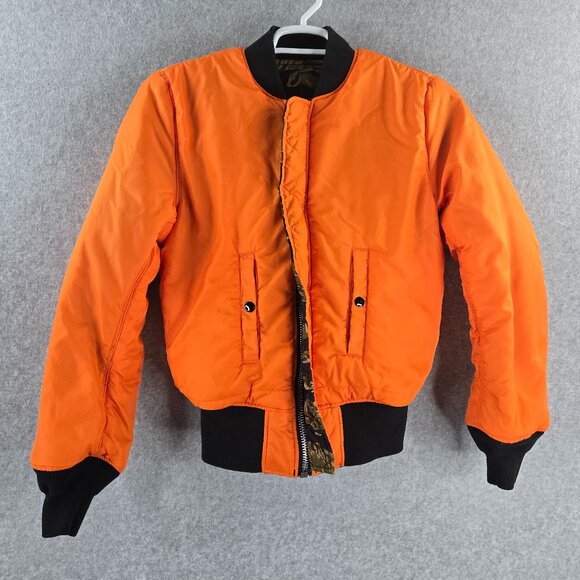 Alpha Industries Bomber Jacket Mens XS Tiger Stripe Camo Reversible Aviator - Picture 2 of 11